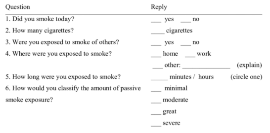  survey question smoking