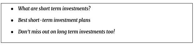 sort term investment plan